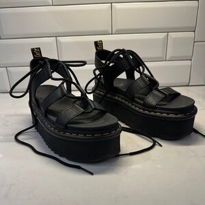 Dr. Martens Nartilla XL Black Gladiator Platform Sandals Size 8 Womens